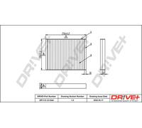 Filtro abitacolo Filtro particellare DP1110.12.0344 Drve+ per SUZUKI