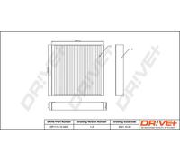 Filtro abitacolo Filtro particellare DP1110.12.0400 Drve+ per CITROËN PEUGEOT
