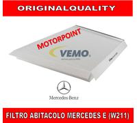 FILTRO ABITACOLO MERCEDES CLASSE E W211 - CLS (C219) ANTIPOLLINE