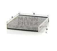 MANN-FILTER CUK 2240 Filtro aria cabina - Filtro Antipolline con Carbonio attivato - per Autovetture + veicoli commeriali