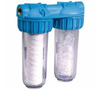 FILTRO ACQUA 1" DUPLEX 10" ANTICALCARE E FILTRAGGIO 5MCR