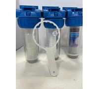 FILTRO ACQUA 3/4" PLUS 10" CON CARTUCCIA RETE + FILO + CARBONE ATTIVO
