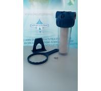 FILTRO ACQUA 3PZ. 10" ATTACCHI OTTONE + CARTUCCIA FILO PP, STAFFA, VITI, CHIAVE