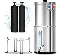 Filtro Acqua a Gravità - Sistema Filtraggio Acqua Domestico con Filtri Carbone Attivo per Acqua Potabile - Filtro per Acqua Rubinetto e Outdoor