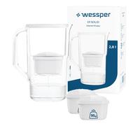Wessper Caraffa Filtrante per Acqua 2.5L | Ricambio per Dafi Unimax Aquaphor A5 BRITA Maxtr PHILIPS AWP212/10 | Ridurre Calcare | Contiene Caraffa Filtrante per l'acqua + Cartuccia Filtrante, Bianco