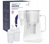 Filtro acqua caraffa vetro 3L bianco AquaFloow ClassGlass White 1+2...