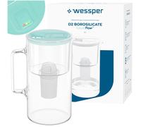 Filtro acqua caraffa vetro menta 3L Wessper LED indicatore di sostituzione fi...
