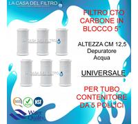 Filtro acqua Carbone Attivo cto In Blocco Depuratore - Stock 6pezzi 5pollici [EEK: A+++]