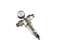 Filtro acqua con calza inox Tiemme Ø 1" con manometro e bocchettoni