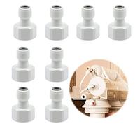 Filtro Acqua Connessione Raccordo Collegamento - Rapido Adattatore Filettata 1/2" Convertibile Connettore 1/4" per Tubo Osmosi Inversa, 8 Pezzi