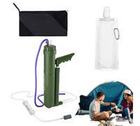 Filtro acqua da campeggio, filtro acqua da viaggio con zaino | 0,0001 micron trattamento 'acqua per bere, pompa a mano | Attrezzatura ad alta precisione per bere in modo sicuro all'aperto, grande
