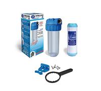 Filtro acqua decloratore GAC 10”. Include custodia da 10", supporto a parete, chiave per cambiare le cartucce o la cartuccia del filtro e del decloratore. Facile installazione e manutenzione. Bbagua.