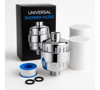 Filtro Acqua Doccia 36 Fasi Viuxil Purificatore Acqua con 2 Cartucce Sostituibili Alta Pressione, Facile Installazione e Design Cromato Mini Addolcitore Acqua Domestico e Filtro Doccia Anticalcare