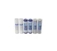 Filtro Acqua Potabile 2X KIT TRE CARTUCCE (6 PEZZI) FILTRO SISTEMA FILTRAZIONE ACQUA SEDIMENTI + CARBONI ATTIVI 10" 5 μm PER DEPURATORE SOTTO LAVELLO