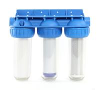 FILTRO ACQUA SISTEMA TRIPLA CARTUCCIA FILTRAZIONE STADI DEPURAZIONE 1/2
