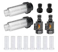 Filtro Acqua Tubo Giardino, 2 Pezzi Filtro Acqua Tubo Camper, Filtro Tubo Acqua 3/4 pollici con Inserti Filtro e Adattatori Rapidi per Idropulitrici ad Alta Pressione, Irrigazione da Giardino, Camper