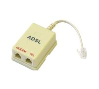 Filtro Adsl 2/2+ Rj11, Spina Jack Rj11, 2 Prese Jack 6P4C