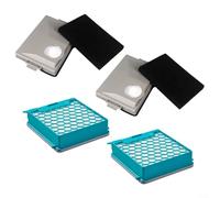 Filtro al carbone per aspirapolvere Miele CX1 Series Boost CX1 Active Allergy Cat & Dog Parquet sostituisce 11639240 SF-HY 60 11639250 CX-FSF con 2 filtri HEPA e polveri sottili (2 set)