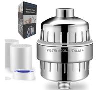 Filtro Anticalcare Doccia con Due Cartucce Di Ricambio, Filtro Acqua Doccia Universale per Acqua Dura, Rimuove Odori, Cloro e Calcare - Filtriacquaitalia