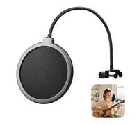 Filtro Antipop per Microfono, Doppio Strato di Schermo, Braccio Flessibile a Collo d'Oca, Compatibile con Blue Yeti, Nano, Snowball Ice, QuadCast S, SoloCast - Nero
