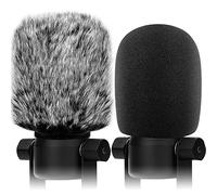 Filtro antipop per parabrezza compatibile con Rode Podmic, Procaster, Podcaster, NT1, NT1-A, NT2-A, NT-USB, K2, NT1000, NT2000, copertura in schiuma per microfono + coprivento peloso compatibile con