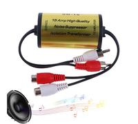 Filtro antirumore Car Audio - Riduttore di interferenze audio automobilistiche, isolatore di loop di per unità principale stereo amplificatore, elimina il ronzio statico del motore, adattatore