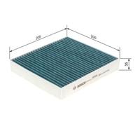 Filtro Aria Abitacolo Bosch 0986628540 Filtro+ per Lada Renault Dacia