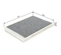 Filtro Aria Abitacolo Bosch 1987432513 per Audi Chrysler Dodge Fiat Renault VW