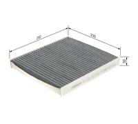 Filtro Aria Abitacolo Bosch 1987432543 per Audi Ford Man Seat Skoda VW Cupra