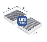 UFI Filters, Filtro Abitacolo ai Carboni Attivi 54.104.00, Filtro Abitacolo per Ricambio, Adatto a Auto, Applicabile su Diversi Modelli Alfa Romeo