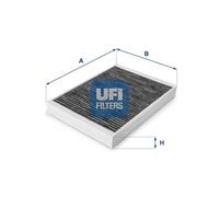 UFI Filters, Filtro Abitacolo ai Carboni Attivi 54.166.00, Filtro Abitacolo per Ricambio, Adatto a Auto, Applicabile su Diversi Modelli Citroen C5, C6, Peugeot 407
