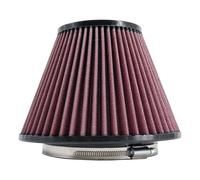Simoni Racing FSR/UT Filtro Aria Sportivo Biconico Universale Cotone Rosso Lavabile Ingresso Fisso 125mm Altezza 150mm Tappo Nero Per Aspirazione Diretta