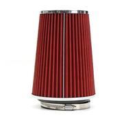Filtro Aria Biconico Universale Aspirazione Diretta Aria Sportivo Rosso Conico Lavabile + Adattatori Per Auto