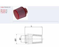 Filtro Aria BMC Universale Conico Ø42Mm X 127Mm FMSA42-127 Per Moto
