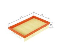 Bosch Filtro aria 1 457 433 153 per Opel Agila (A), Suzuki Wagon R+, Vauxhall