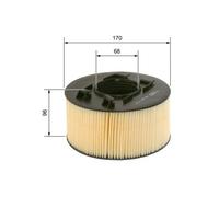Bosch Filtro Aria per Auto S3093 - Trattiene le particelle solide all'esterno della presa d'aria - Resistente all'umidità ed altamente resistente alla trazione