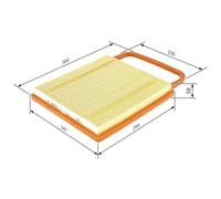 Filtro Aria Bosch 1457433574 per Audi Seat Skoda VW