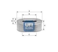 Filtro aria Cartuccia filtro 27.648.00 UFI per HYUNDAI H-1 / STAREX Autobus