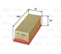 Filtro aria Cartuccia filtro 585064 VALEO per RENAULT NISSAN