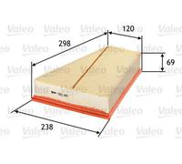 Filtro aria Cartuccia filtro 585149 VALEO per FORD VOLVO