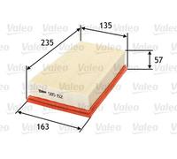 Filtro aria Cartuccia filtro 585152 VALEO per NISSAN RENAULT