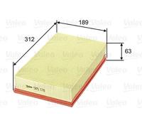 Filtro aria Cartuccia filtro 585178 VALEO per VW TRANSPORTER T5 Autobus