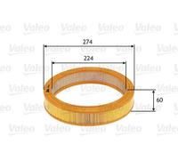 Filtro aria Cartuccia filtro 585619 VALEO per AUDI VW CITROËN SEAT FORD SKODA