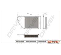 Filtro aria Cartuccia filtro DP1110.10.0172 Drve+ per CITROËN PEUGEOT FIAT DS