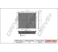 Filtro aria Cartuccia filtro DP1110.10.0295 Drve+ per VW CHRYSLER DODGE