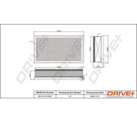 Filtro aria Cartuccia filtro DP1110.10.0327 Drve+ per ALFA ROMEO 147 GT