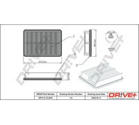 Filtro aria Cartuccia filtro DP1110.10.0475 Drve+ per HYUNDAI H-1 Cargo