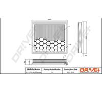 Filtro aria Cartuccia filtro DP1110.10.0672 Drve+ per SAAB CADILLAC