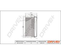 Filtro aria Cartuccia filtro DP1110.10.0747 Drve+ per FIAT PEUGEOT CITROËN OPEL