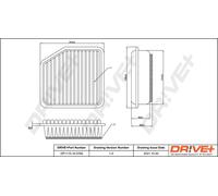 Filtro aria Cartuccia filtro DP1110.10.0766 Drve+ per LEXUS TOYOTA